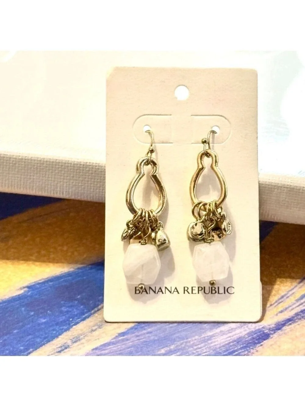 Banana Republic Gold Charm Drop Earrings